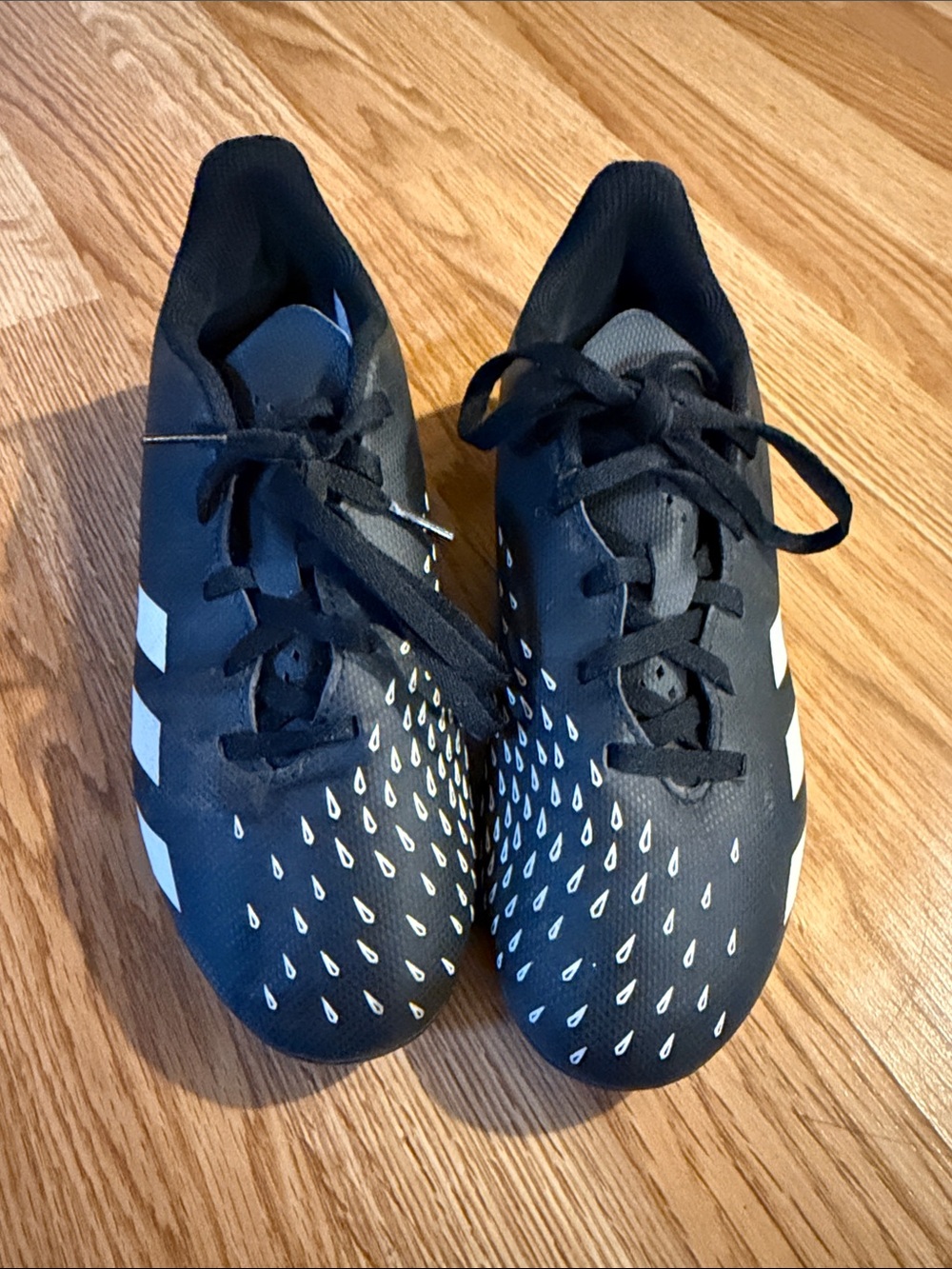 adidas Black and White Kids Soccer Shoes